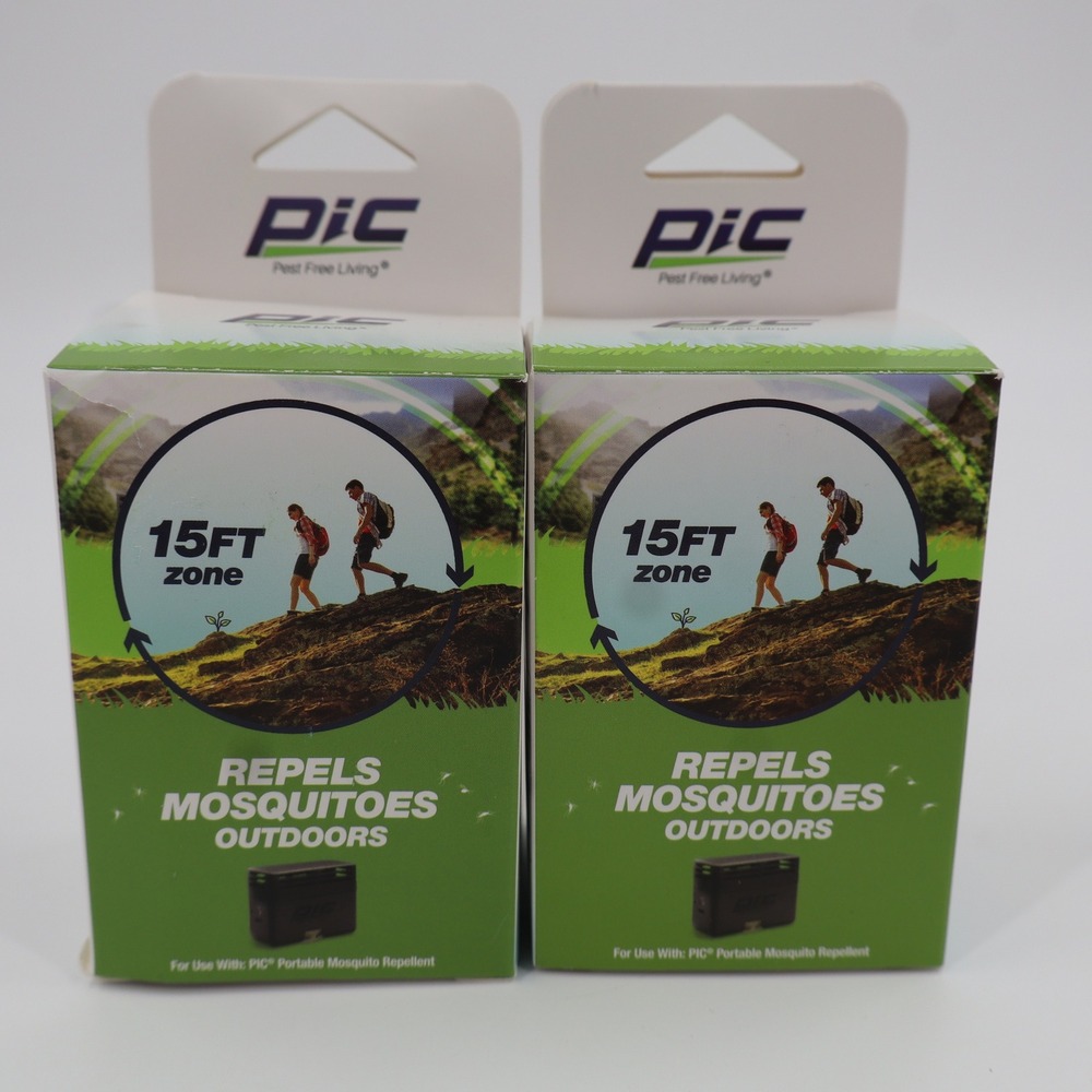 2 Pack PIC Portable Mosquito Repellent 60 Hour Refill PIC-GO-60 15' Zone Natural